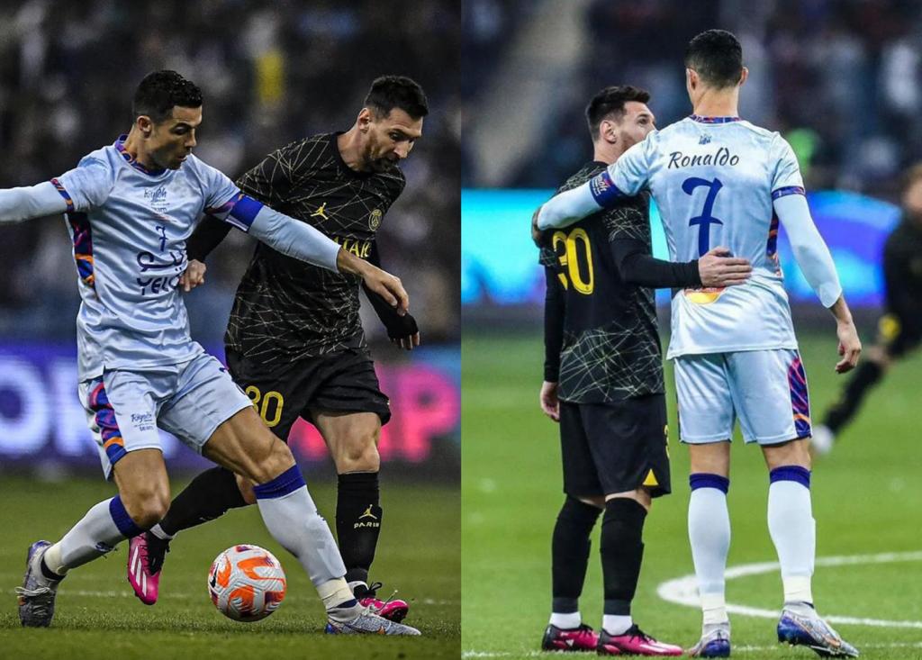 Duet Cristiano Ronaldo vs Lionel Messi Dipertemukan hanya 60 Menit, Bersamaan Ditarik Keluar. Foto: Istimewa.