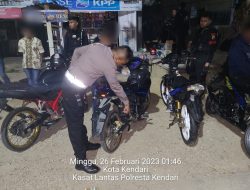 Antisipasi Balap Liar, Polisi Amankan 16 Motor Berknalpot Brong di Kendari
